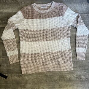 Pink Clover Women's Striped Sweater - Beige and Cream